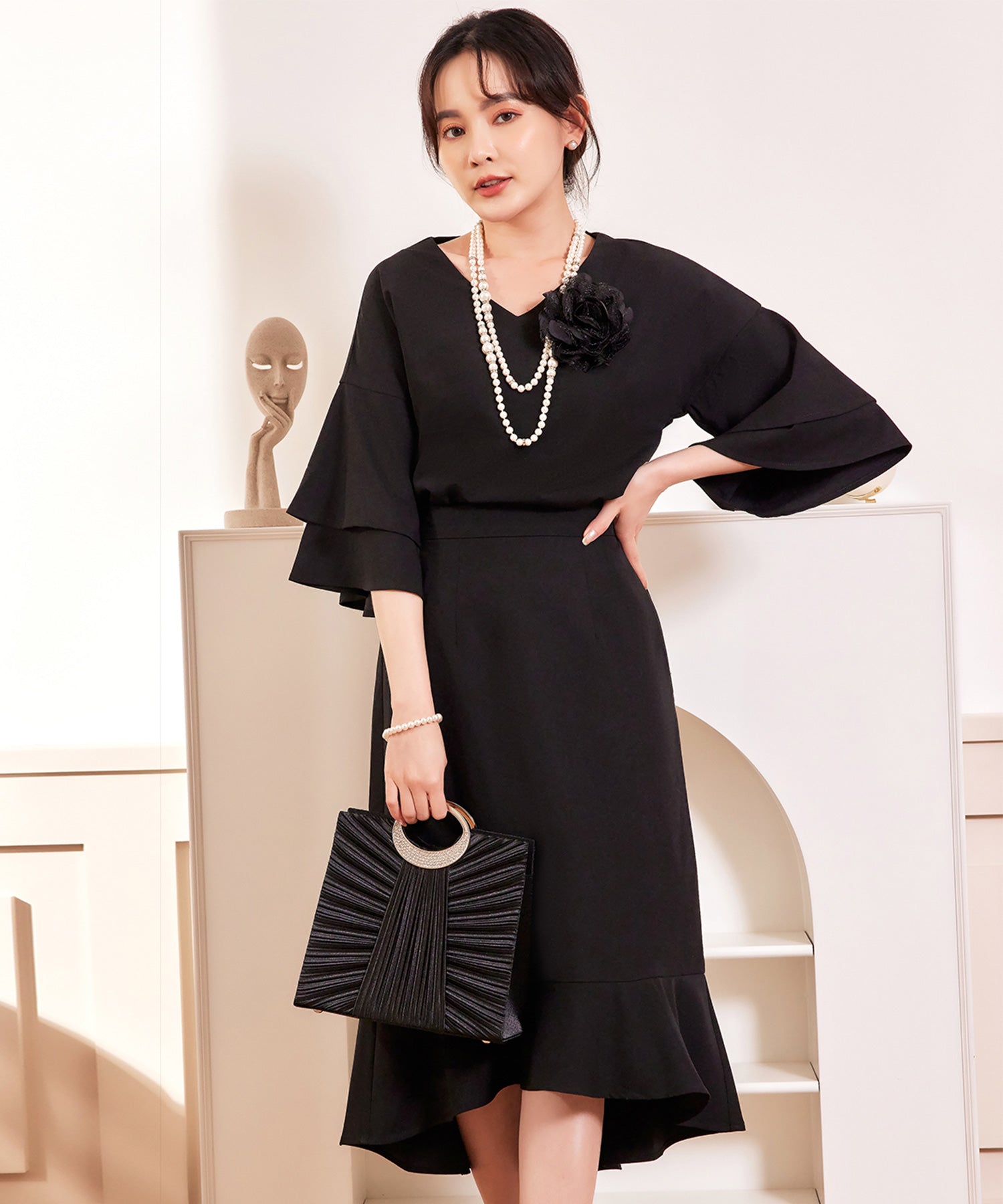 フォーマル セットアップ フレアスカート 2way ブラック – DRESS+